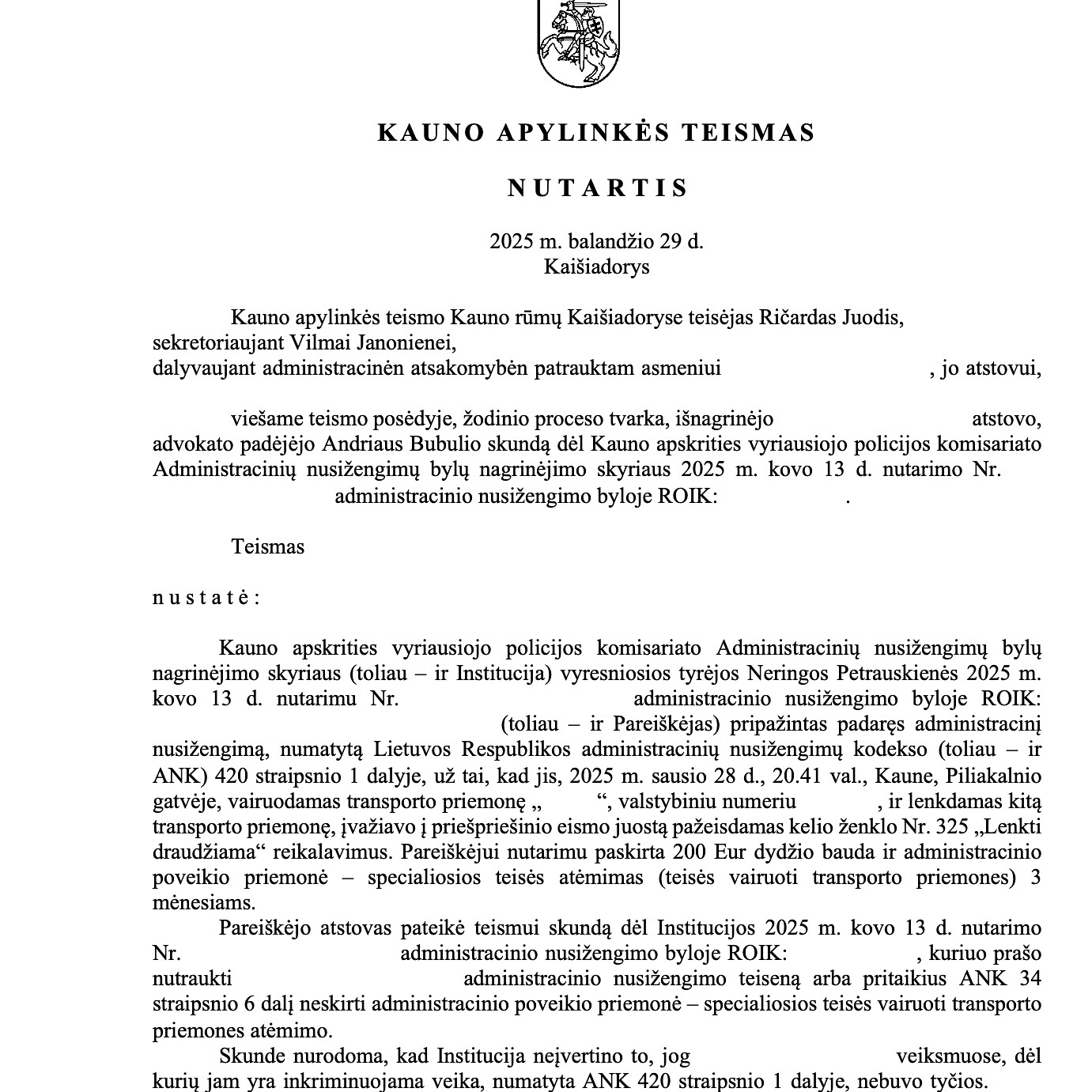 Teismo / institucijos sprendimas, 3 psl.