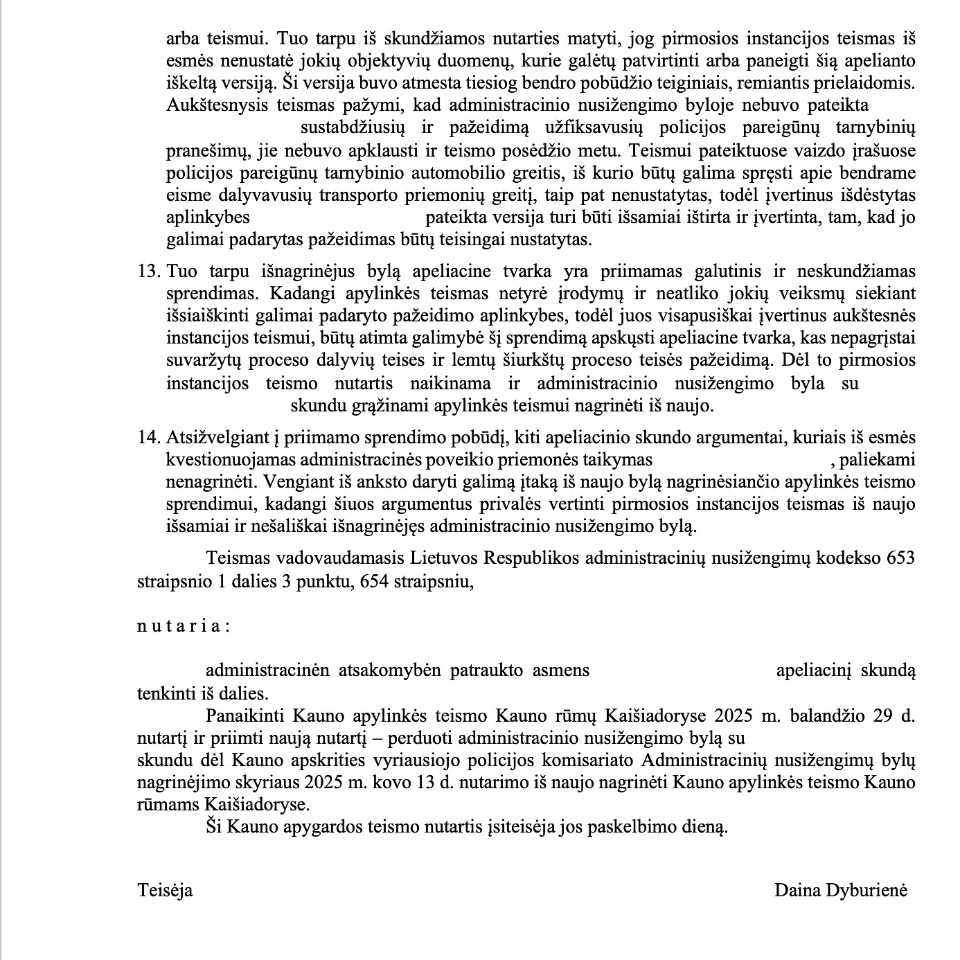 Teismo / institucijos sprendimas, 6 psl.