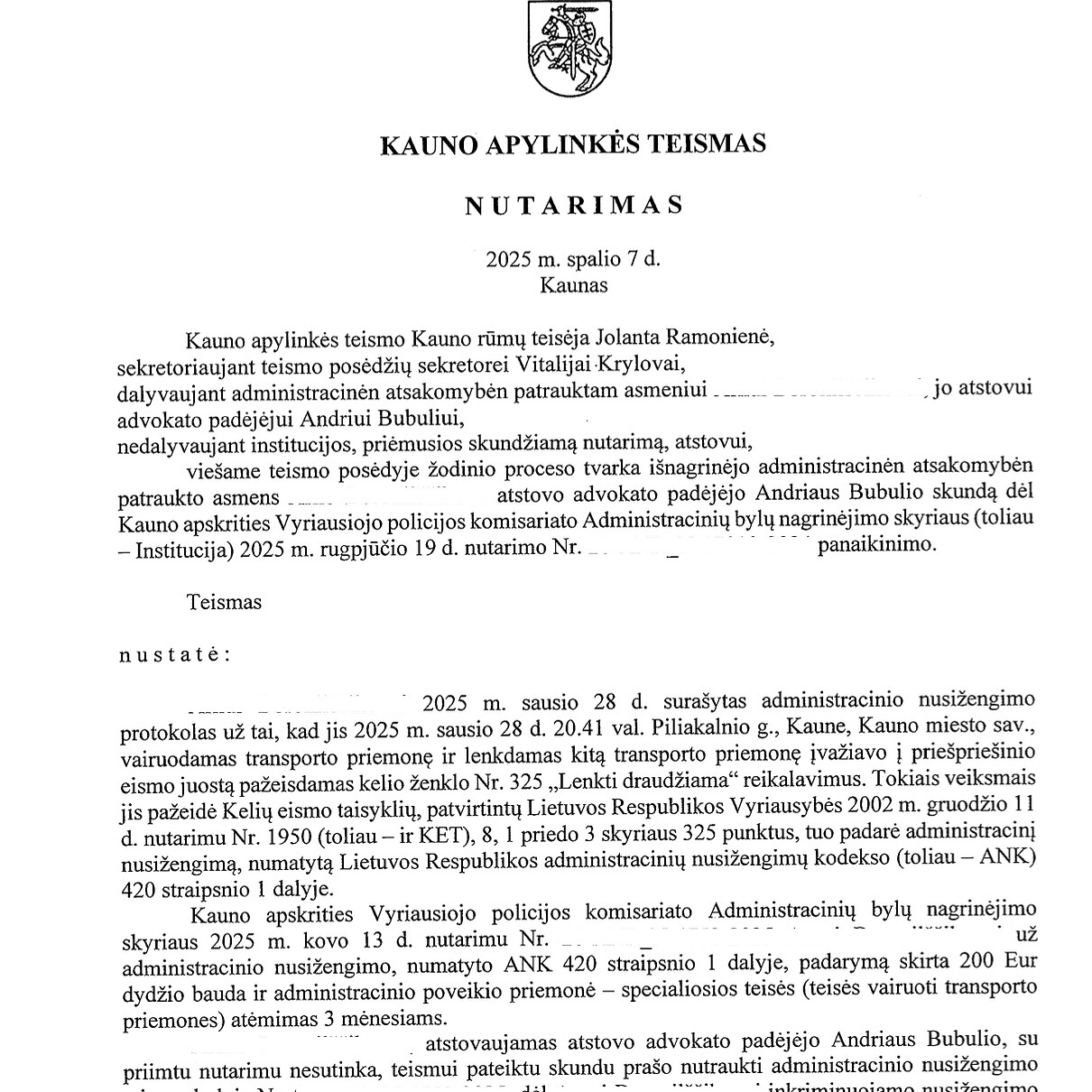 Teismo / institucijos sprendimas, 7 psl.