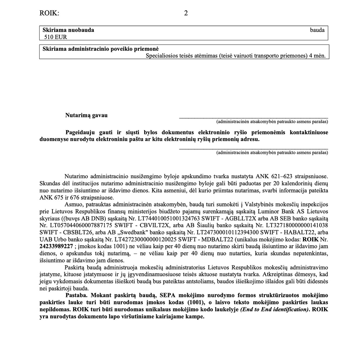 Teismo / institucijos sprendimas, 2 psl.