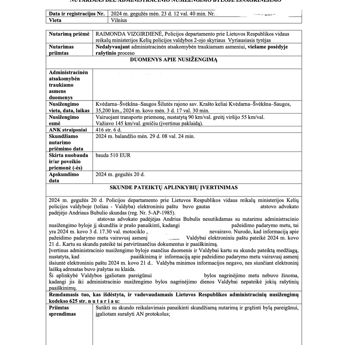 Teismo / institucijos sprendimas, 3 psl.