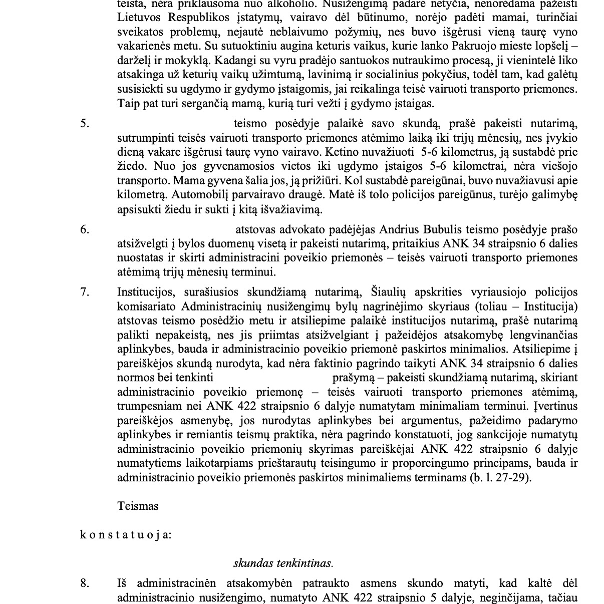 Teismo / institucijos sprendimas, 5 psl.