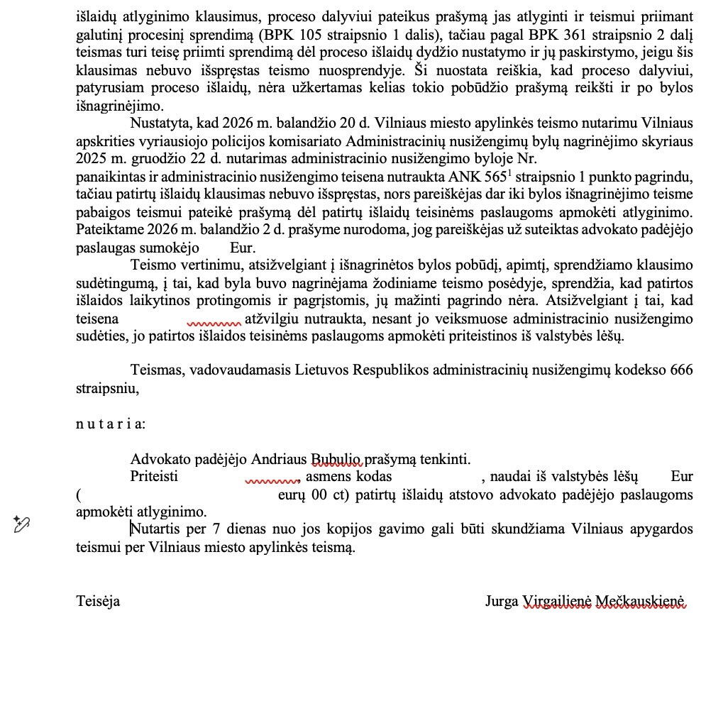 Teismo / institucijos sprendimas, 6 psl.
