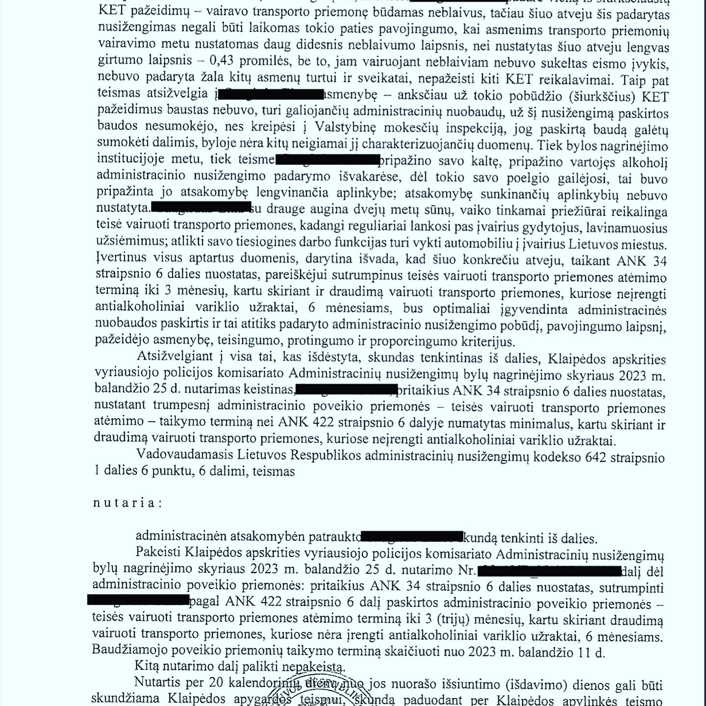 Teismo / institucijos sprendimas, 5 psl.