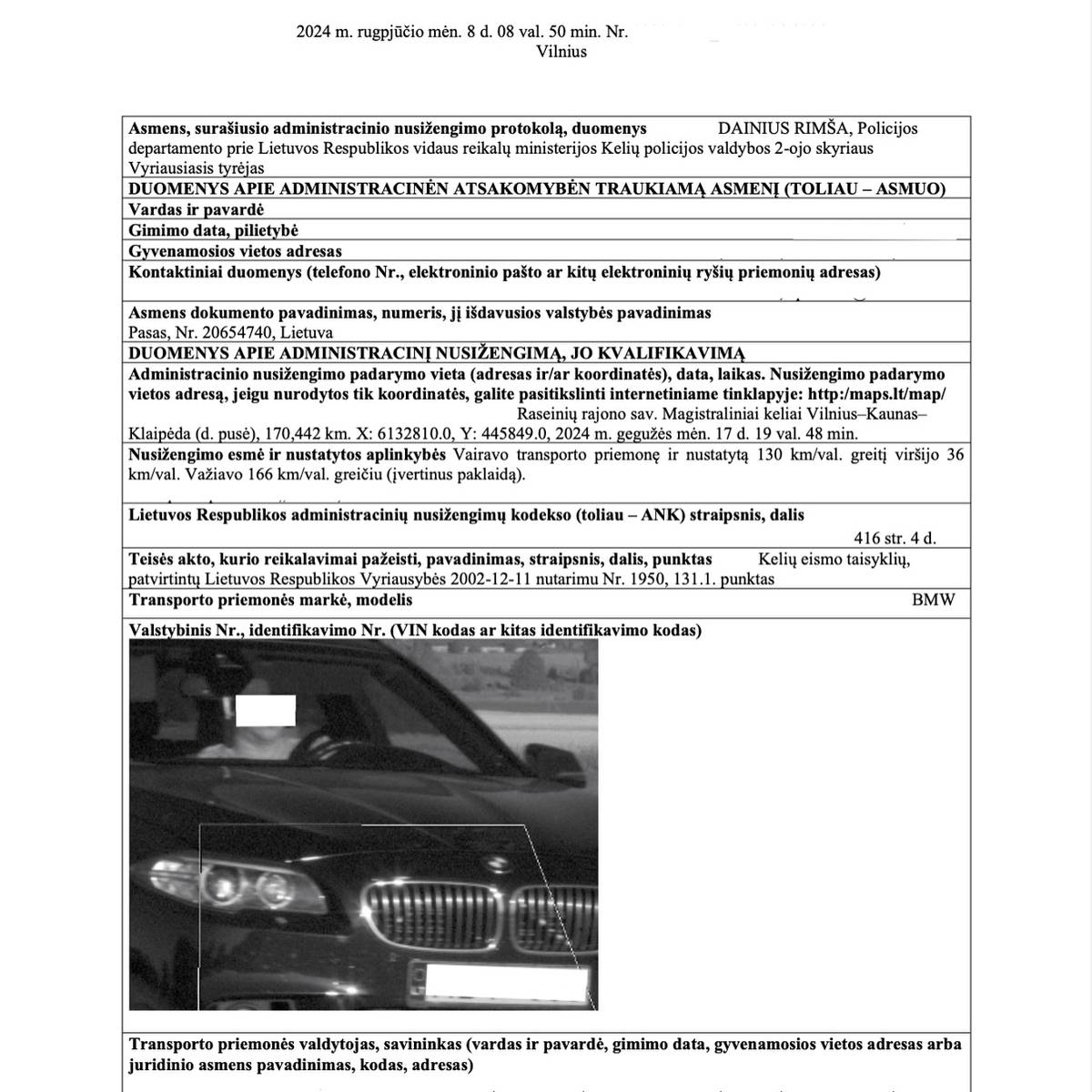 166 km/val ir vairavimas be teisės: atėmimas panaikintas – sprendimas, 4 psl.